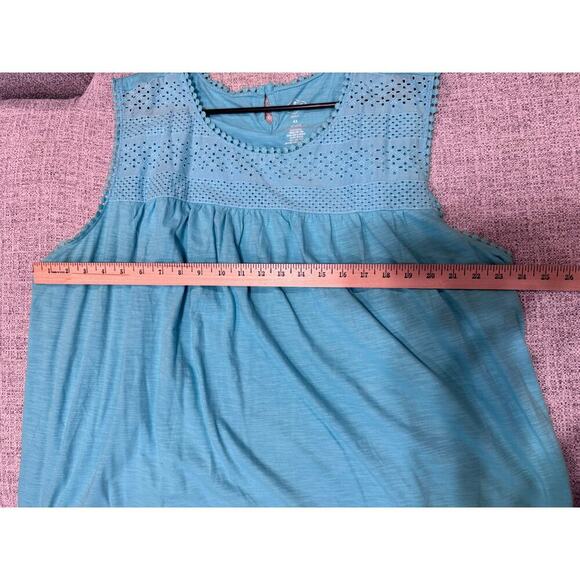 St. John's Bay Womens Teal Blue Cotton Sleeveless Tank Top Shirt Plus Sz 4X - Picture 6 of 7